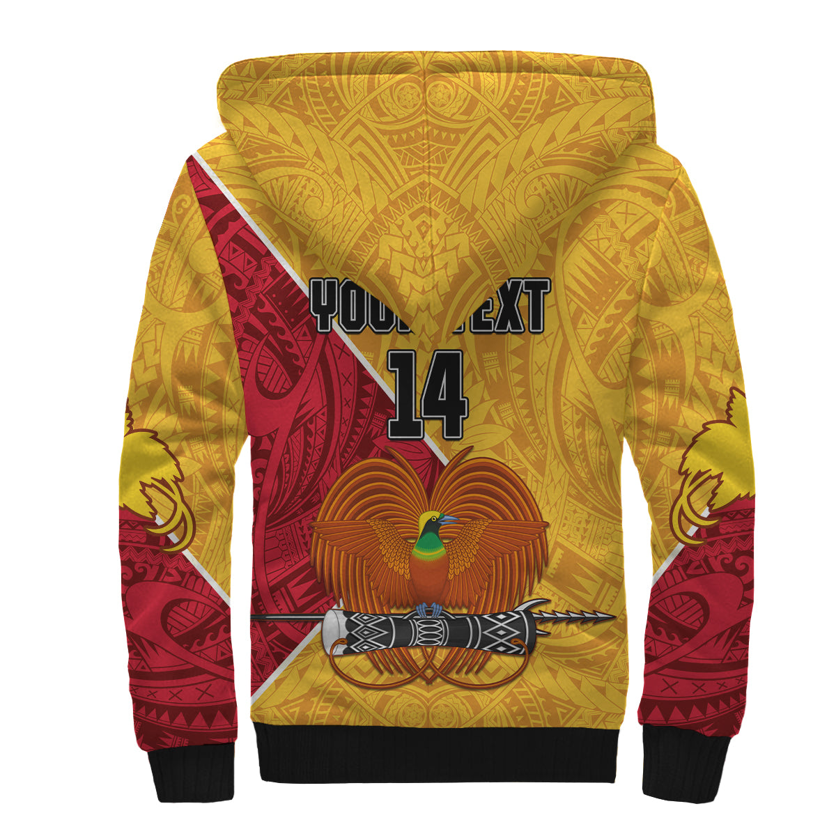 (Custom Text an Number) The Kumuls PNG Sherpa Hoodie Papua New Guinea Polynesian Dynamic Style LT14 - Polynesian Pride