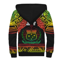 (Custom Text And Number) Samoa Rugby Sherpa Hoodie Teuila Torch Ginger Gradient Style LT14 - Polynesian Pride