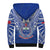 (Custom Text And Number) Samoa Rugby Sherpa Hoodie Manu Samoa 7s Ginger Blue Polynesian LT14 - Polynesian Pride