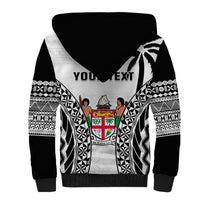 (Custom Personalised) Fiji University Sherpa Hoodie National Fijian Tapa Pattern White LT14 - Polynesian Pride
