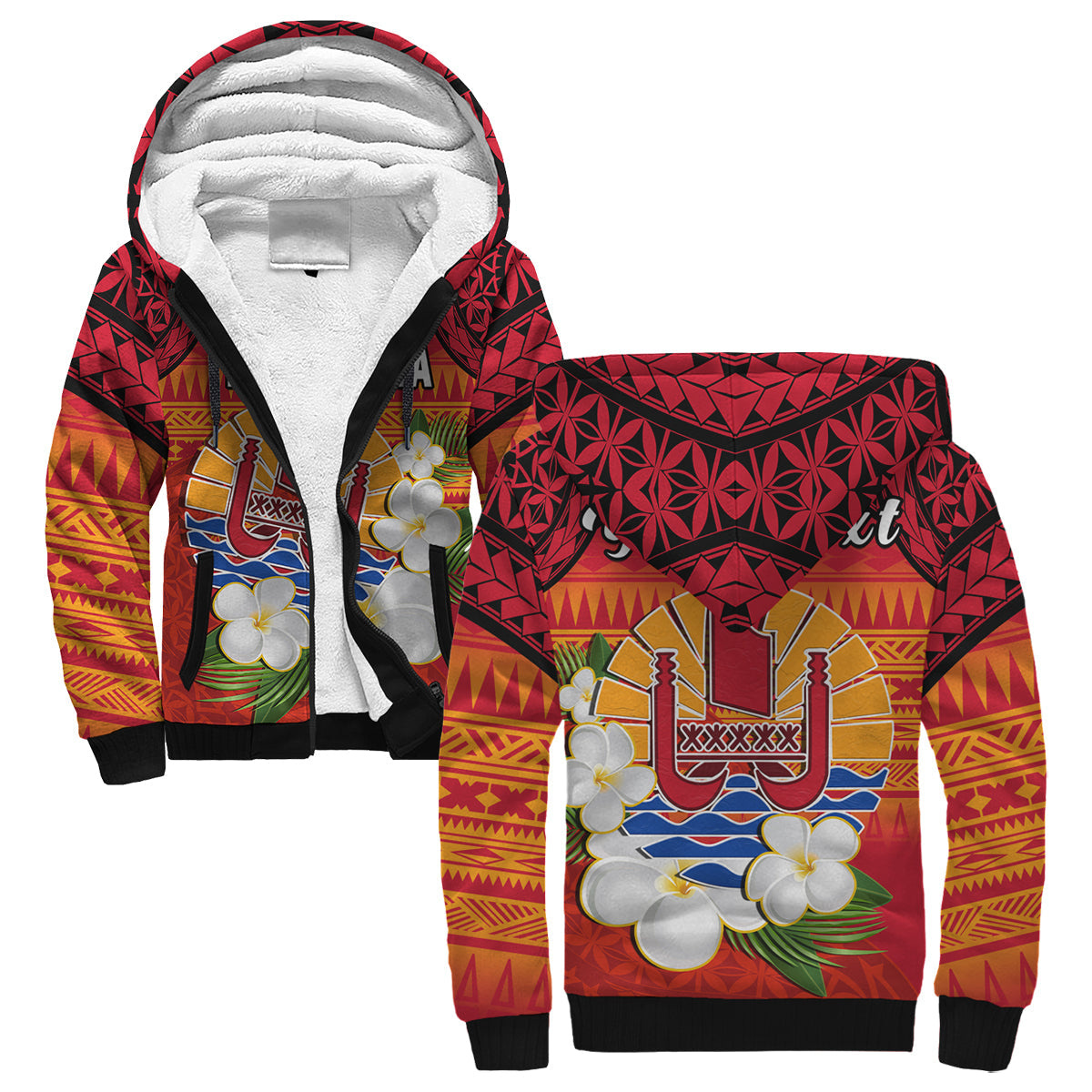 (Custom Personalised) French Polynesia Sherpa Hoodie Happy Internal Autonomy Day Special Version LT14 Unisex Red - Polynesian Pride