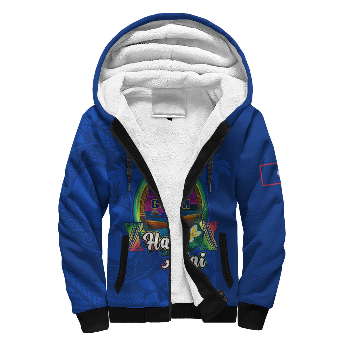 (Custom Personalised) Guam Sherpa Hoodie Hafa Adai Latte Stone Proud Chamorro LT14 Unisex Blue - Polynesian Pride