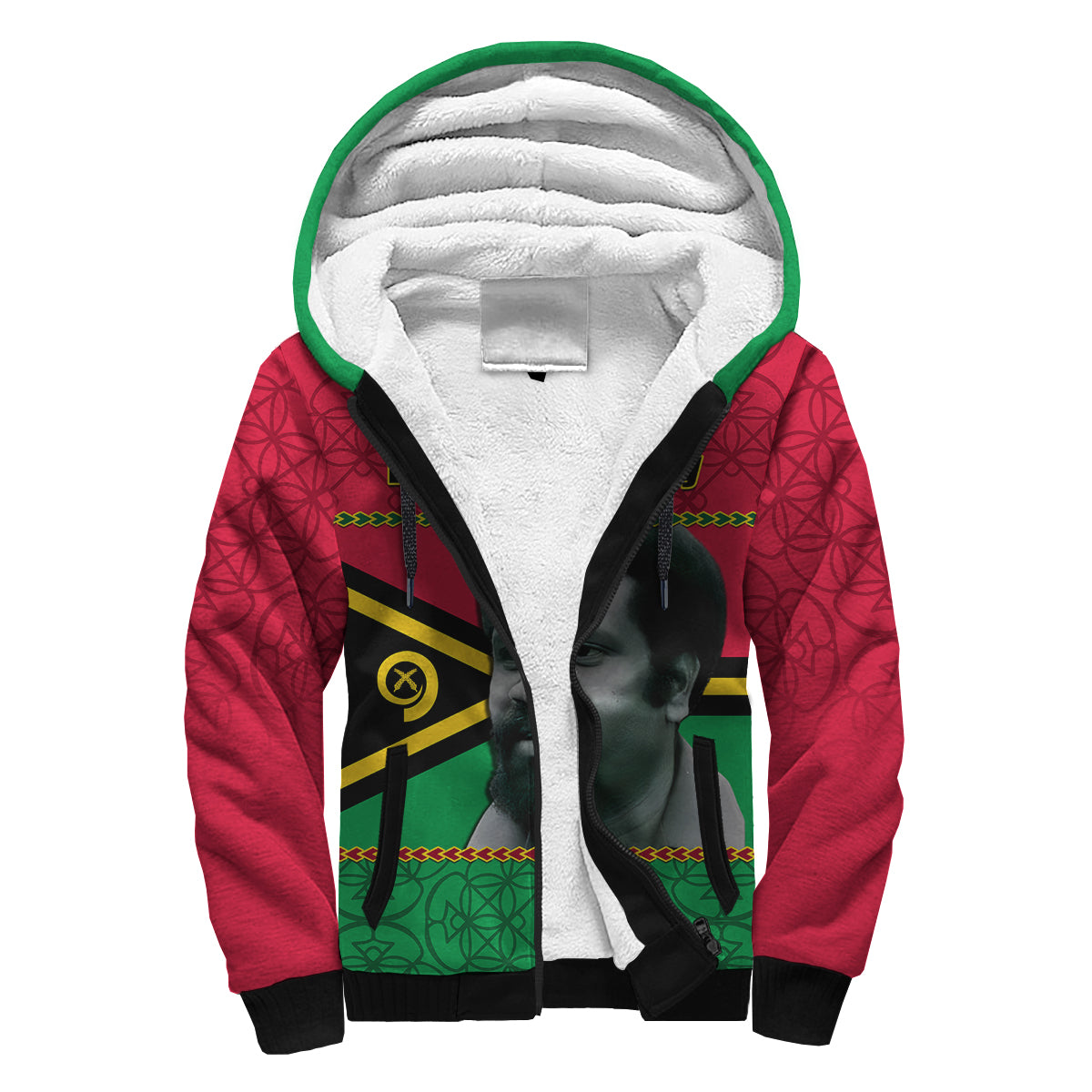 Vanuatu Sherpa Hoodie Vanuatuan Flag Sand Drawing Happy Father Lini Day LT14 Unisex Red - Polynesian Pride