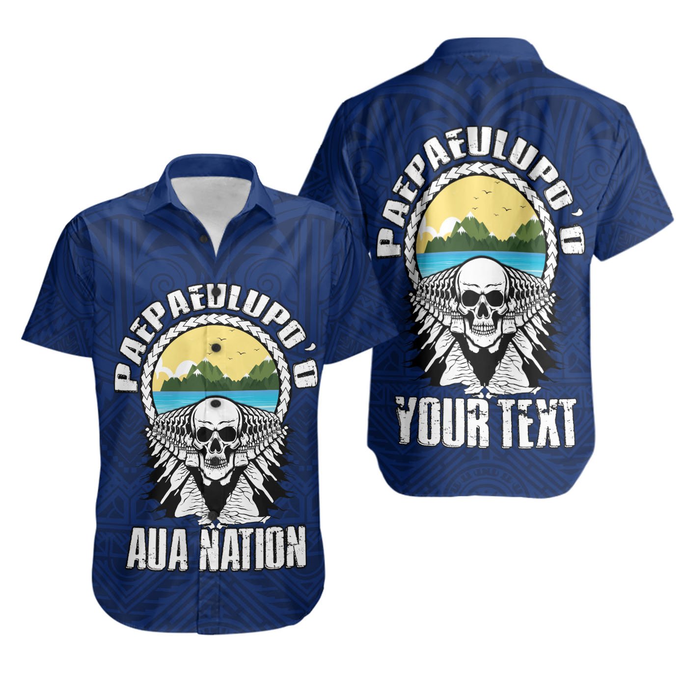 American Samoa Custom Personalised Shirt - Paepaeulupo'o Aua (Ver 2) Unisex Blue - Polynesian Pride