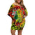 Fiji Tie Dye Off Shoulder Short Dress Polynesian Special Tribal Creative Tropical Flowers Ver.05 LT13 Women Art - Polynesian Pride