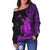 Hawaii Polynesian Off Shoulder Sweater Purple Sea Turtles Hawaiian LT13 - Polynesian Pride