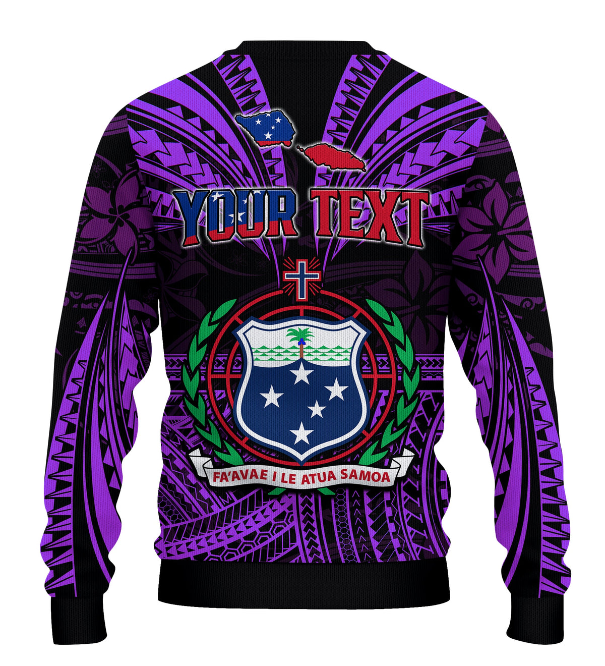 (Custom Personalised) Samoa Tatau Sweater Purple Polynesian Proud Samoan LT13 - Polynesian Pride