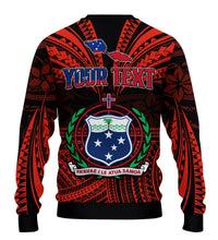(Custom Personalised) Samoa Tatau Sweater Red Polynesian Proud Samoan LT13 - Polynesian Pride