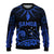 (Custom Personalised) Samoa Tatau Sweater Blue Polynesian Ula Nifo LT13 Unisex Blue - Polynesian Pride