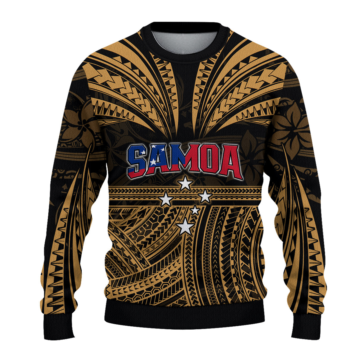 (Custom Personalised) Samoa Tatau Sweater Gold Polynesian Proud Samoan LT13 Unisex Gold - Polynesian Pride