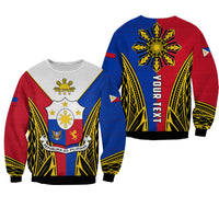 (Custom Personalised) Philippines Sweatshirt Sun Rayonnant LT13 Unisex Red - Polynesian Pride