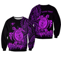(Custom Personalised) Hawaii Polynesian Sweatshirt Purple Sea Turtles Hawaiian LT13 Unisex Purple - Polynesian Pride