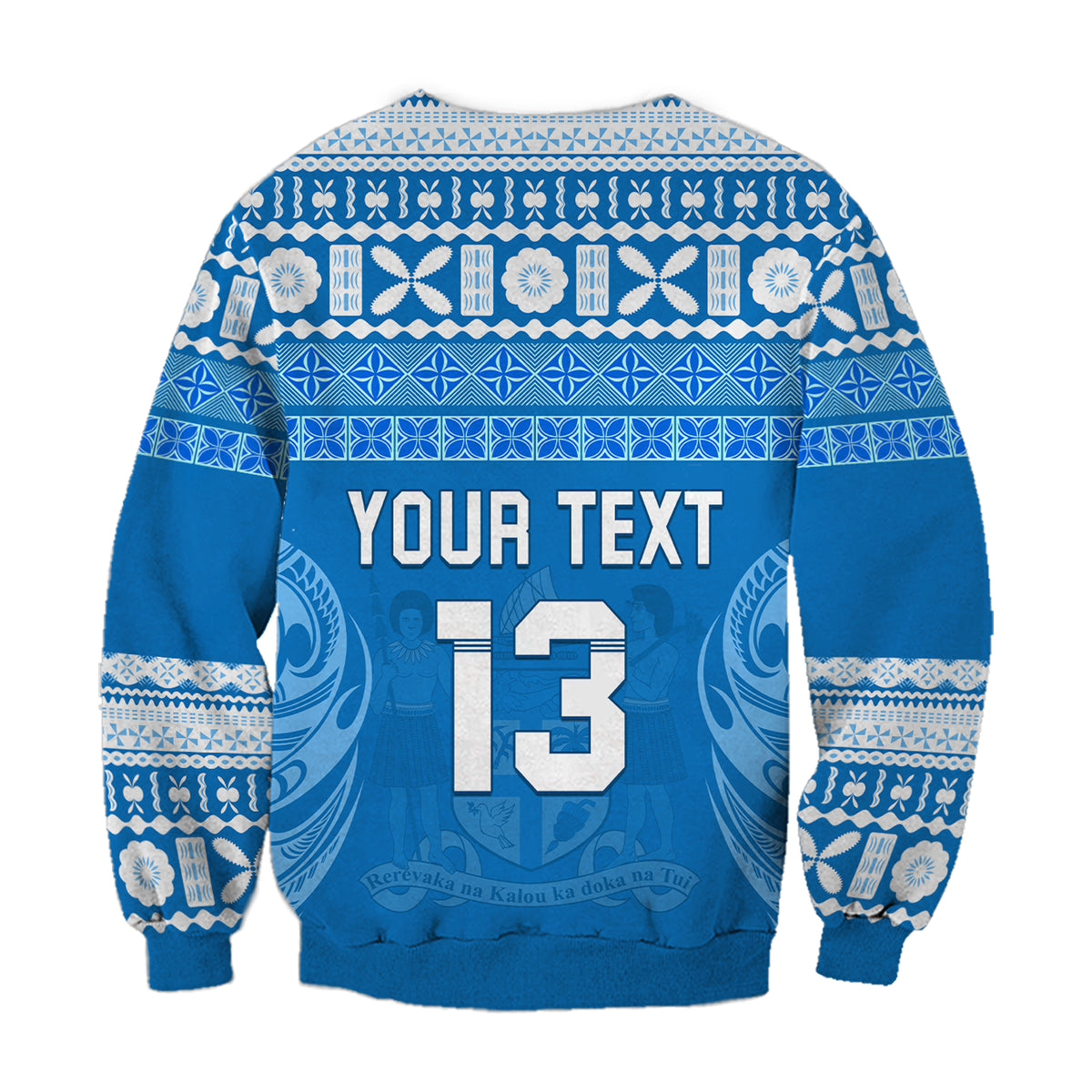 (Custom Text and Number) Bula Fiji Sweatshirt Tapa Pattern LT13 - Polynesian Pride