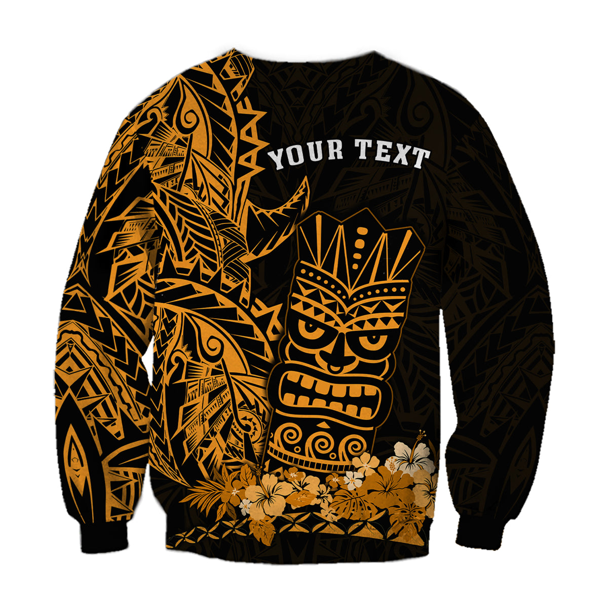 (Custom Personalised) Hawaii Polynesian Sweatshirt Gold Tiki Masks Hawaiian LT13 - Polynesian Pride