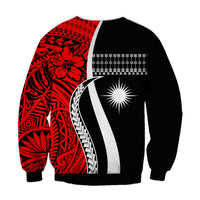Marshall Islands Sweatshirt Simple Pattern Version Red LT13 - Polynesian Pride
