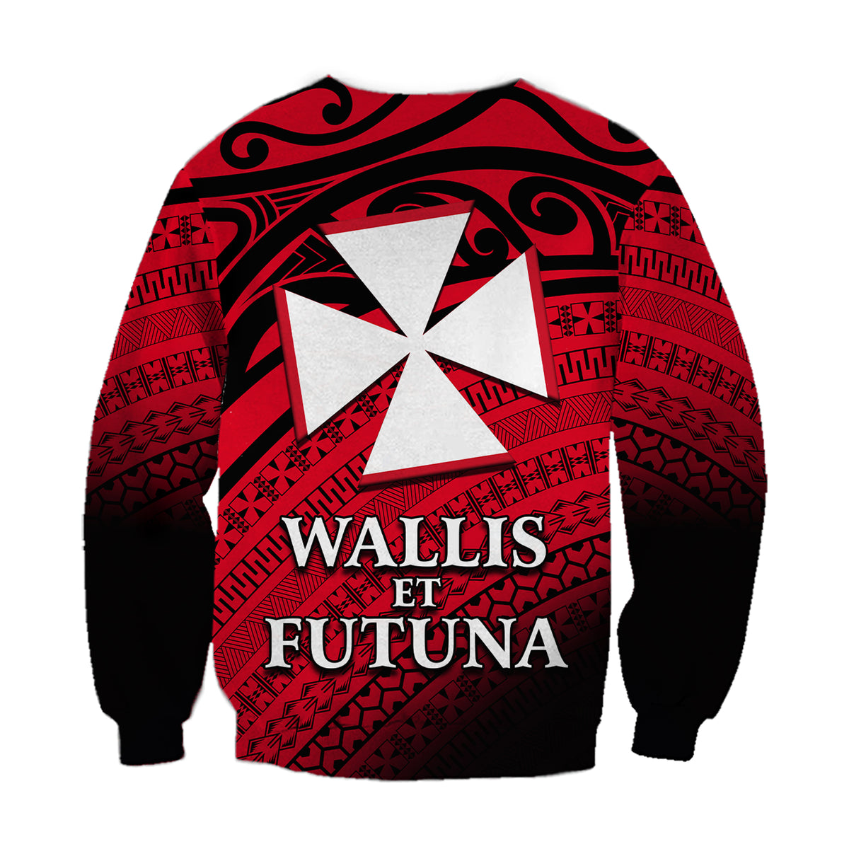 Uvea Chiefdom Wallis et Futuna Sweatshirt Polynesian Pattern and Flag LT13 - Polynesian Pride