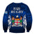 Fiji Rugby Sweatshirt Flying Fijians Blue Tapa Pattern LT13 - Polynesian Pride