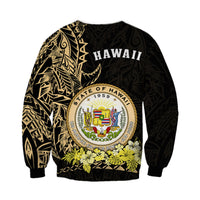 Hawaiian Polynesian Sweatshirt Gold Seal of Hawaii LT13 - Polynesian Pride