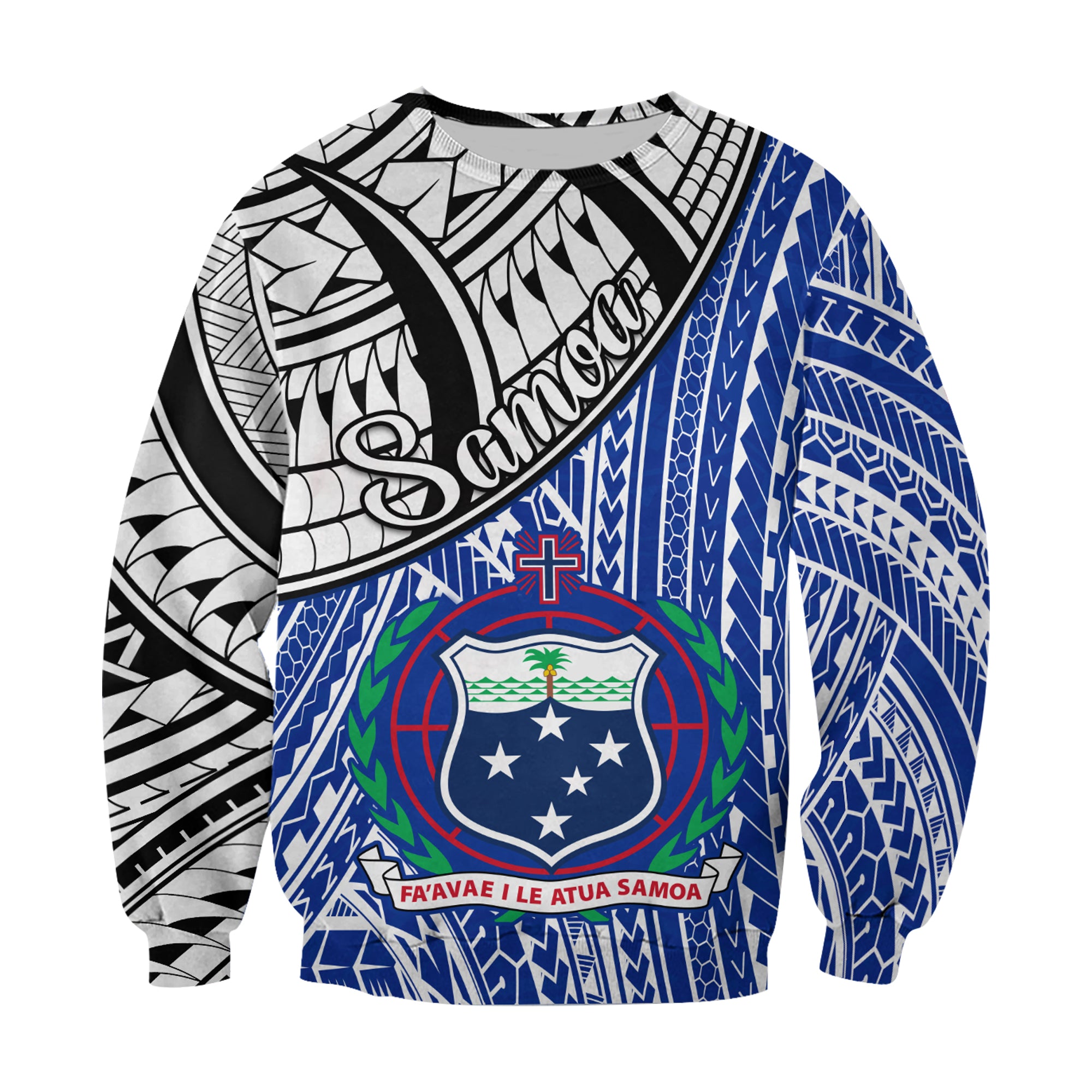 Samoa Sweatshirt Samoan Pattern Newest LT13 Unisex Blue - Polynesian Pride