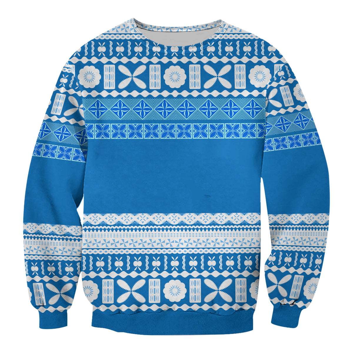 (Custom Text and Number) Bula Fiji Sweatshirt Tapa Pattern LT13 - Polynesian Pride