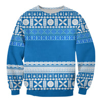 (Custom Text and Number) Bula Fiji Sweatshirt Tapa Pattern LT13 - Polynesian Pride