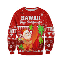 Mele Kalikimaka Sweatshirt Santa Claus Hawaii Christmas LT13 - Polynesian Pride