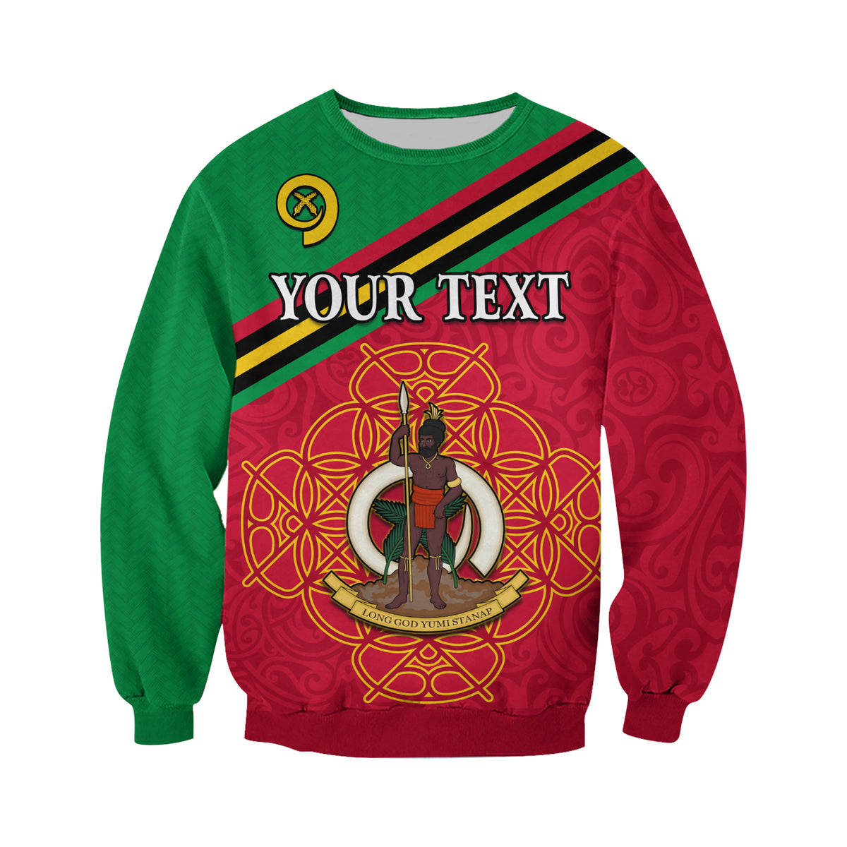 (Custom Personalised) Vanuatu Sweatshirt Pattern Sand Drawing LT13 - Polynesian Pride