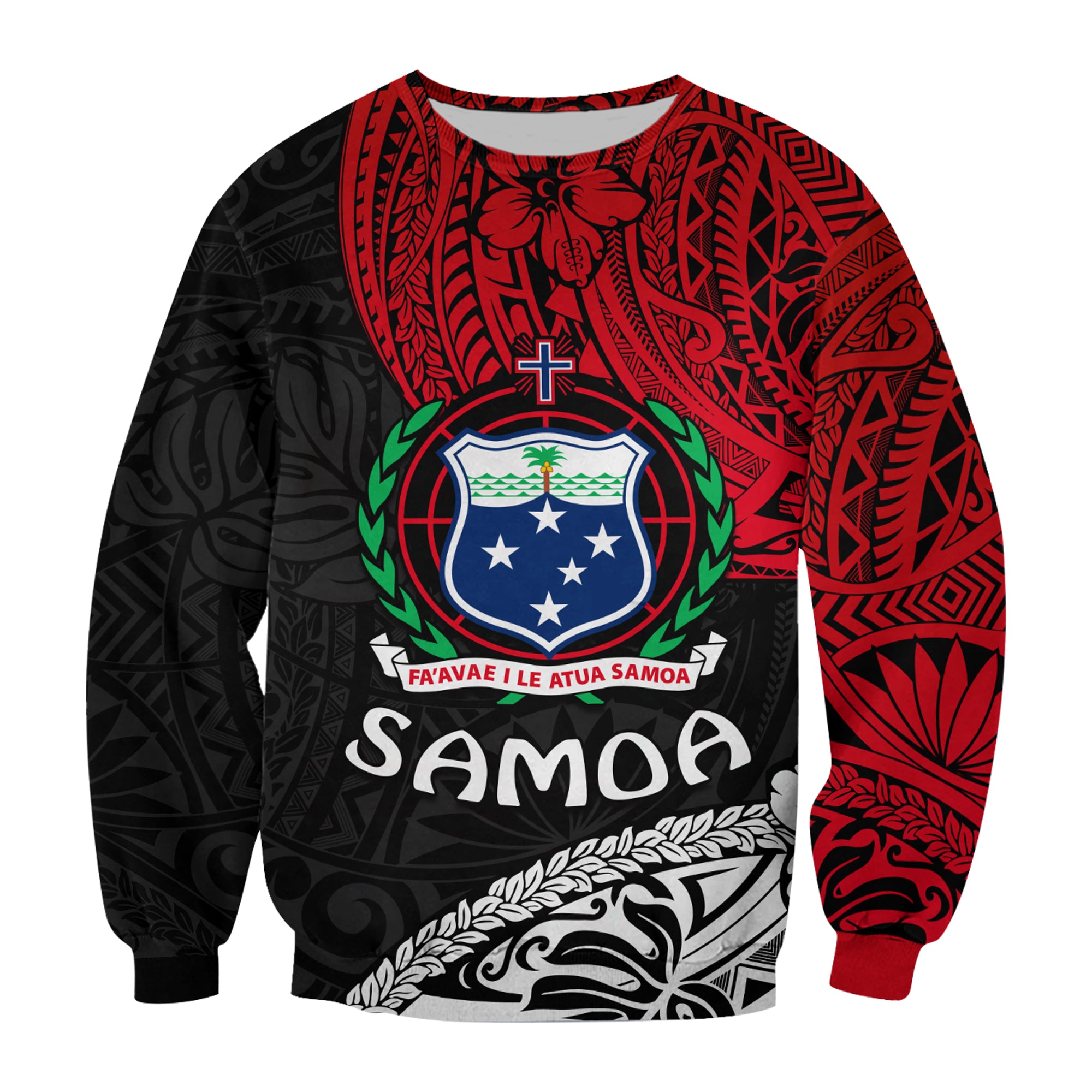 Samoa Sweatshirt Beloved Samoan Mix Polynesian Pattern LT13 Unisex Red - Polynesian Pride