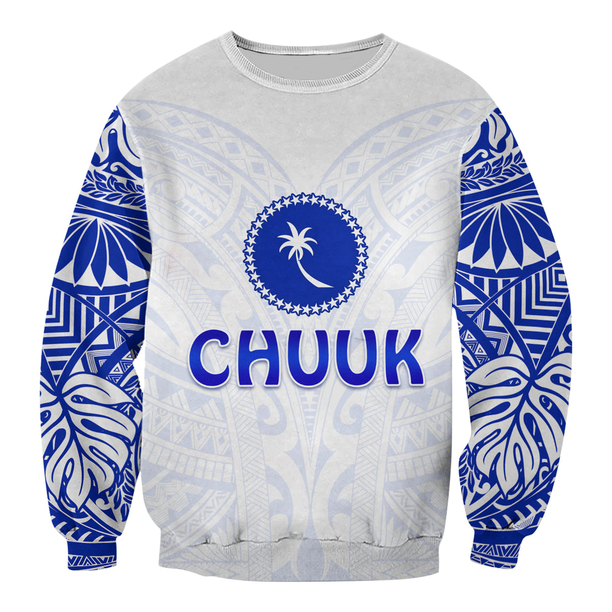 Chuuk Sweatshirt Micronesia Simple Pattern White LT13 - Polynesian Pride