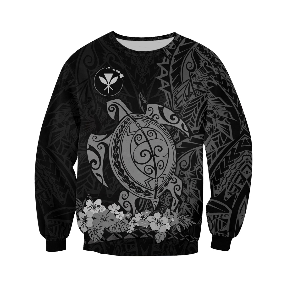 Hawaii Polynesian Sweatshirt Gray Sea Turtles Hawaiian LT13 - Polynesian Pride