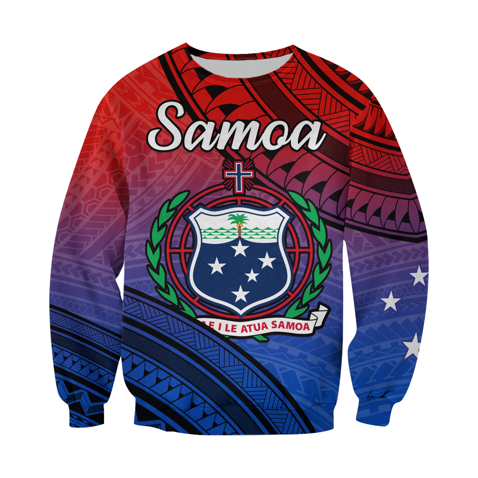 Samoa Sweatshirt Shirt Style Gradient Sporty Original LT13 Unisex Gradient - Polynesian Pride