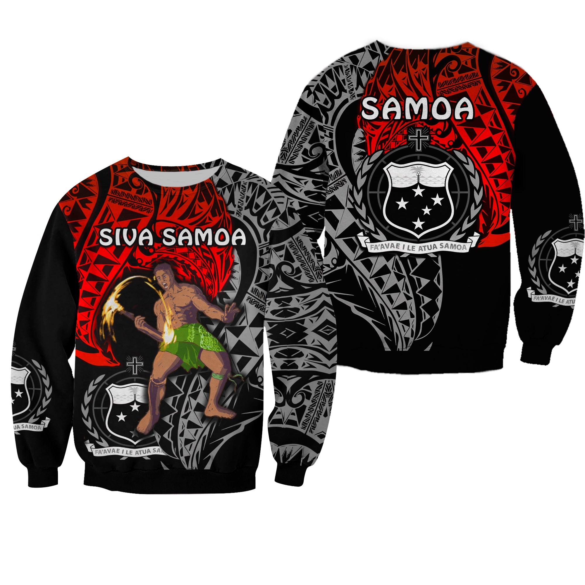 Siva Samoa Sweatshirt Samoan Dance Mix Red Polynesian LT13 Unisex Red - Polynesian Pride