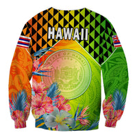 Happy Hawaii Fathers Day Sweatshirt Hawaiian Tribal Kanaka Maoli Hibiscus LT14 - Polynesian Pride