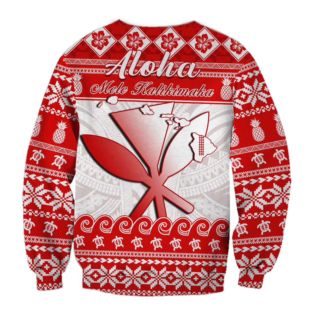 Hawaii Christmas Sweatshirt Kanaka Polynesian Santa Claus Mele Kalikimaka LT14 - Polynesian Pride