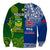 (Custom Personalised) Samoa Rugby and Australia Rugby Sweatshirt Toa Samoa Mix Kangaroos Pacific LT14 - Polynesian Pride