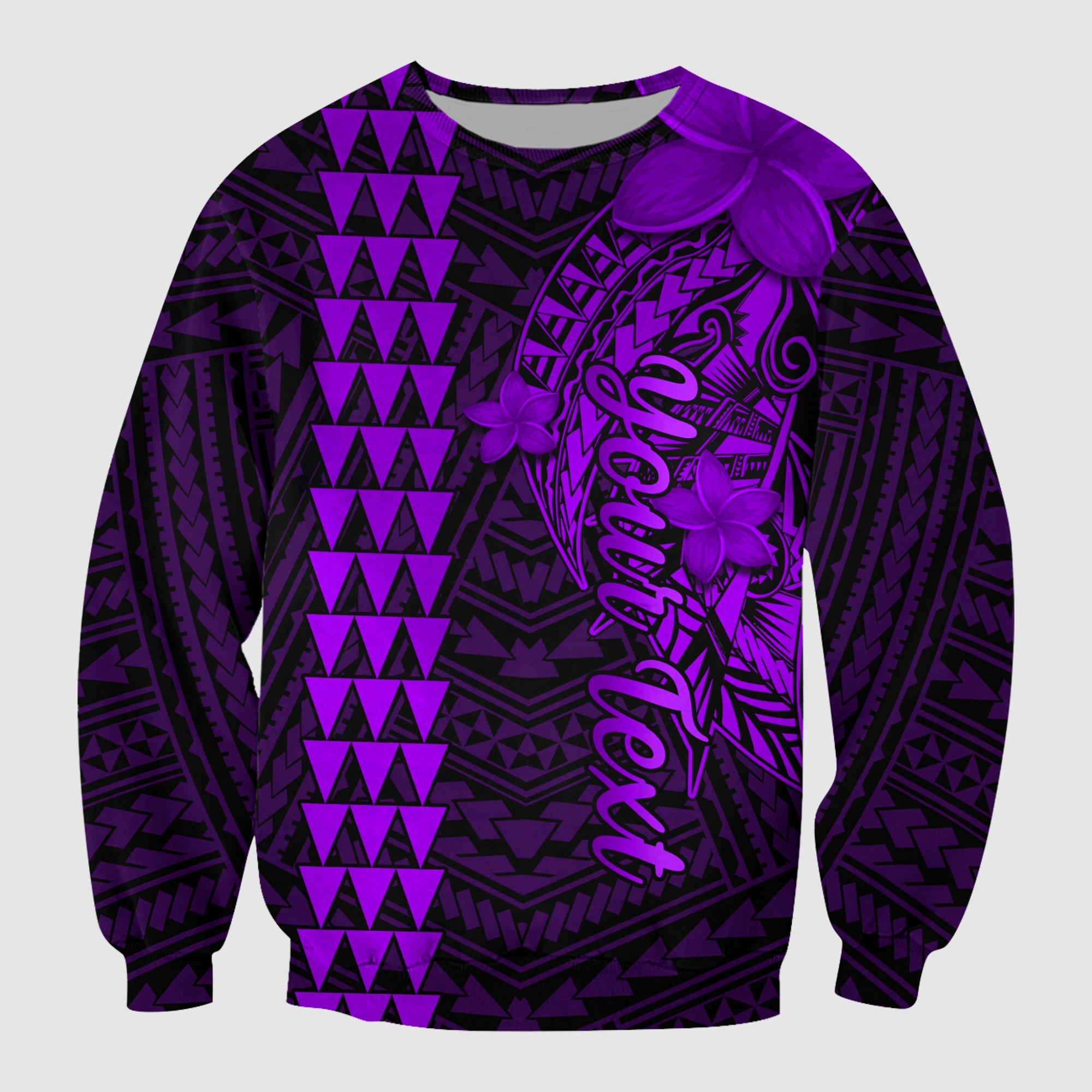 (Custom Personalised) Hawaii Sweatshirt Kakau Kanaka Maoli Combine Polynesian Shark Ver.05 LT14 Unisex Purple - Polynesian Pride