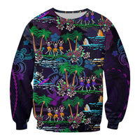 (Custom Personalised) Hawaii Skeleton Dancing Sweatshirt Halloween Hawaiian Turtle LT13 - Polynesian Pride