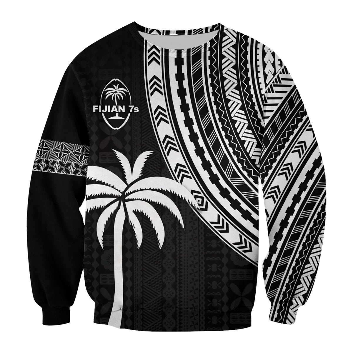 (Custom Text and Number) Fiji Rugby Sevens Sweatshirt Fijian 7s Tapa Polynesian LT13 - Polynesian Pride