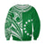 (Custom Text and Number) Cook Islands Tatau Sweatshirt Symbolize Passion Stars Version Green LT13 - Polynesian Pride