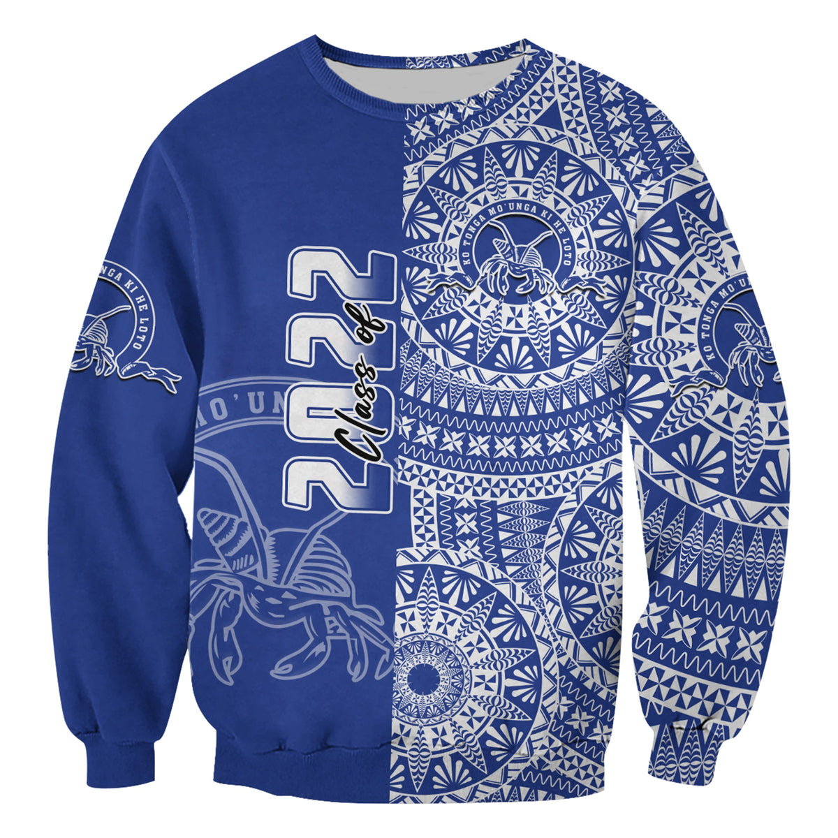 (Custom Text And Number) Tupou Tonga College Sweatshirt Class Of Year Tongan Ngatu Pattern LT14 - Polynesian Pride