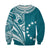 (Custom Text and Number) Cook Islands Tatau Sweatshirt Symbolize Passion Stars Version Blue LT13 - Polynesian Pride