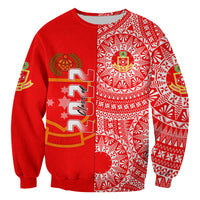 (Custom Text And Number) Kolisi Tonga High School Sweatshirt Class Of Year Tongan Ngatu Pattern LT14 - Polynesian Pride