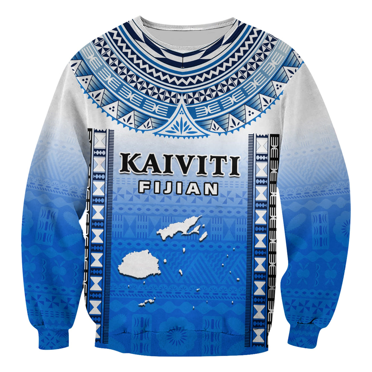 Personalised Fiji Sweatshirt Kaiviti Fijian Special Tapa Pattern LT14 - Polynesian Pride
