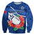 Samoa Rugby Sweatshirt Manu Samoa Polynesian Hibiscus Blue Style LT14 - Polynesian Pride