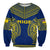 Niue Sweatshirt Hiapo Mix Polynesian Happy Constitution Day LT14 Unisex Blue - Polynesian Pride