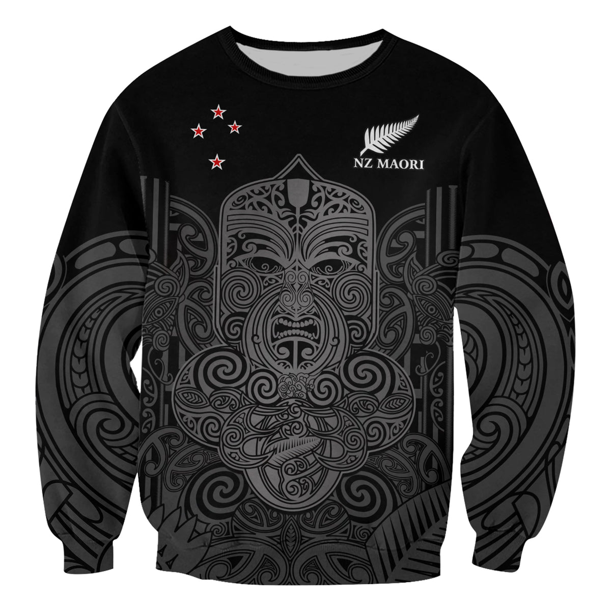 (Custom Text And Number) New Zealand Tiki Rugby Sweatshirt NZ Maori Koru Pattern LT14 - Polynesian Pride