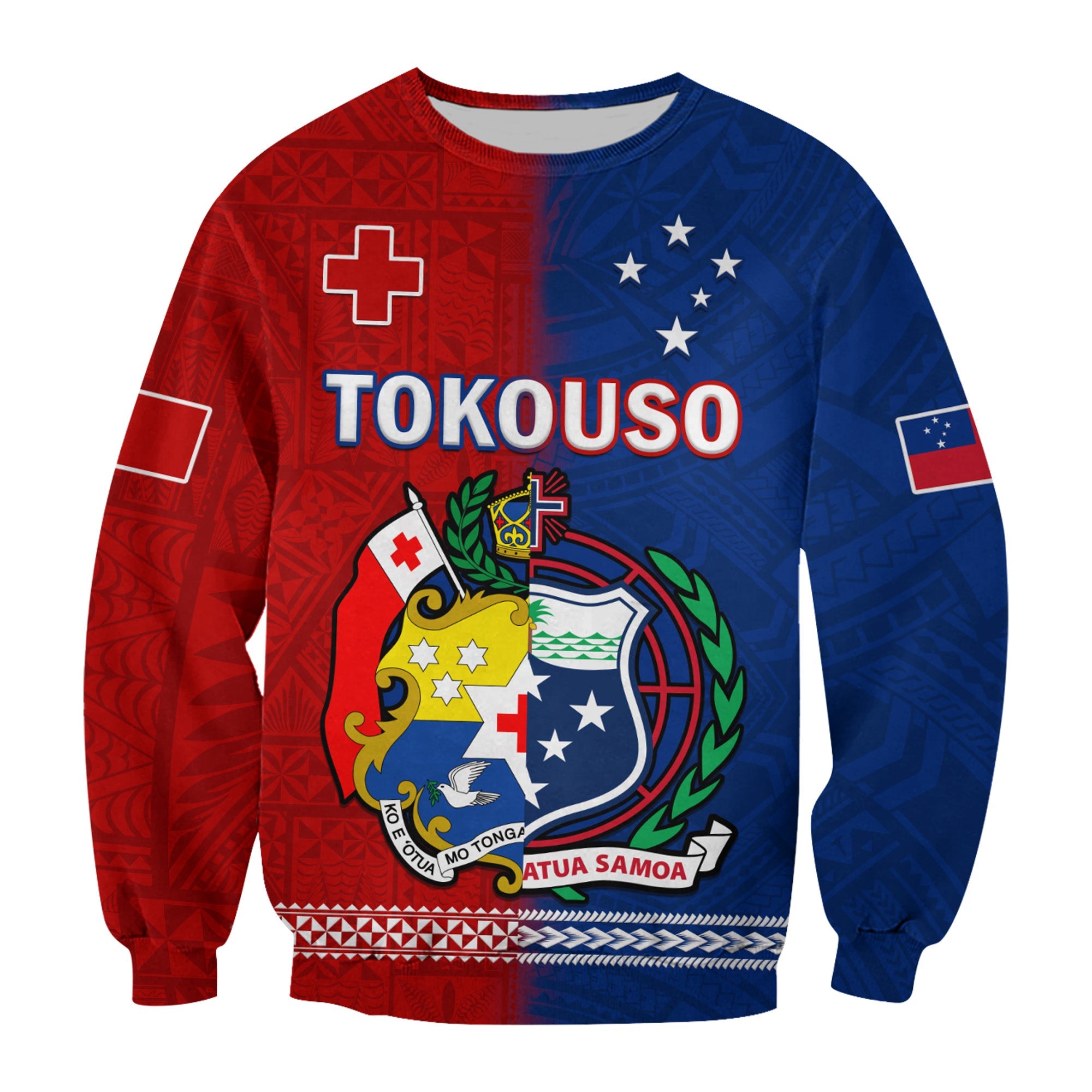 TokoUso Sweatshirt Tonga and Samoa United We Stand Divided We Fall LT14 Unisex Blue - Polynesian Pride