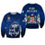 Fiji Rugby Sweatshirt Flying Fijians Blue Tapa Pattern LT13 Unisex Blue - Polynesian Pride