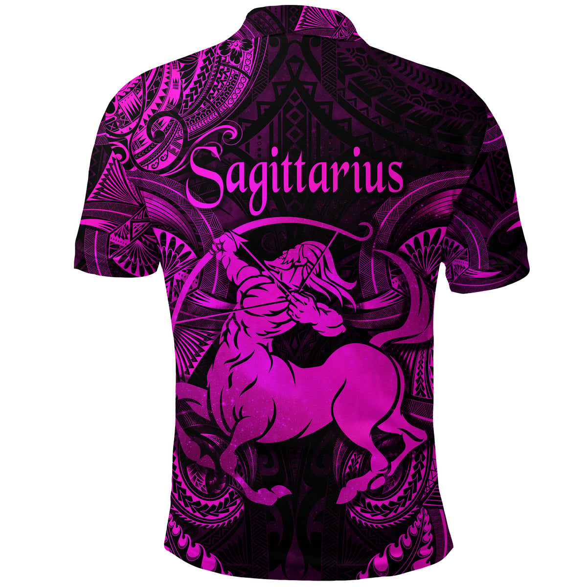 Sagittarius Zodiac Polynesian Polo Shirt Unique Style Pink LT8 - Polynesian Pride