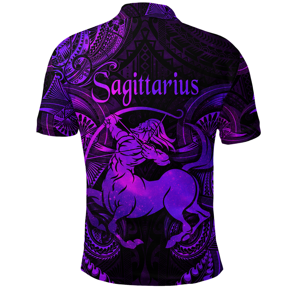 Sagittarius Zodiac Polynesian Polo Shirt Unique Style Purple LT8 - Polynesian Pride